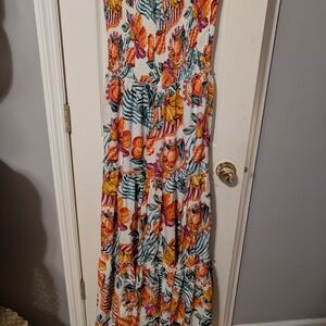 Floral Strapless Maxi Dress
